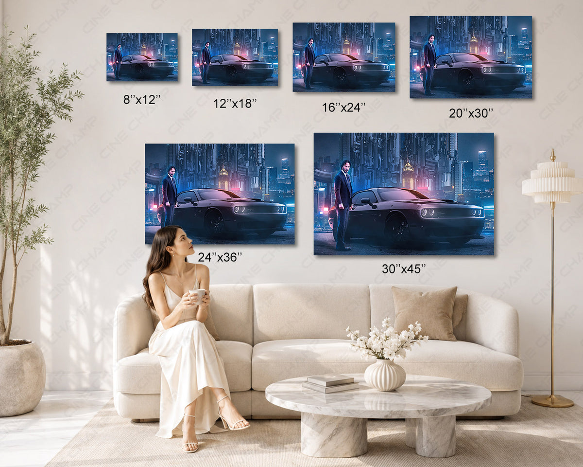 John Wick Car Canvas Print Cinematic Automotive Wall Decor