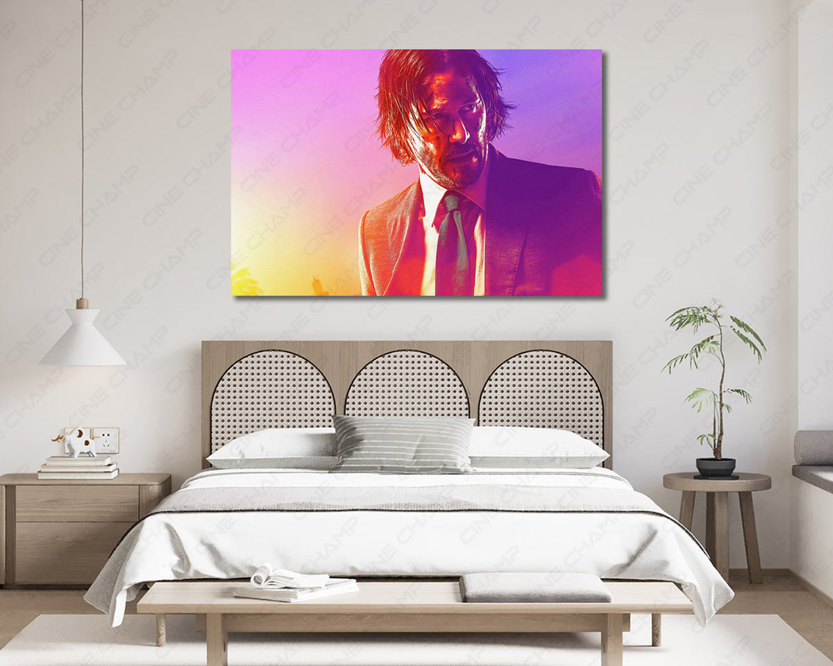 John Wick Cinematic Canvas Print Keanu Reeves Movie Wall Decor