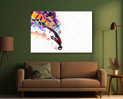 Leap Of Faith Across The Spider-Verse Canvas Wall Art Spider-Man Cinematic Movie Decor