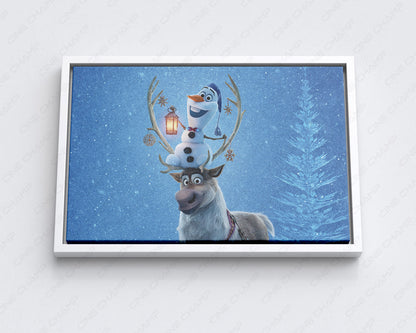 Olaf's Frozen Adventure Canvas Wall Art Whimsical Winter Holiday Movie Decor