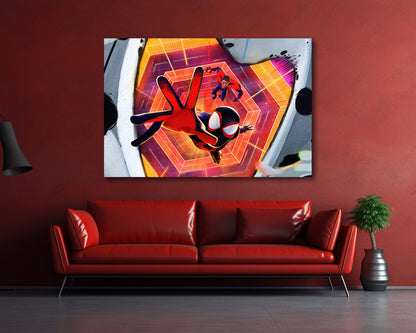 Peter B. Parker Miles Morales And The Spot Canvas Wall Art